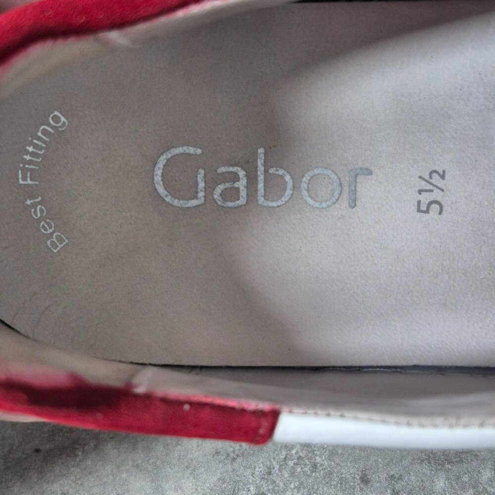 6.5 Gabor White and Red Leather Sneakers with Coloured Dots - Picture 8 of 12